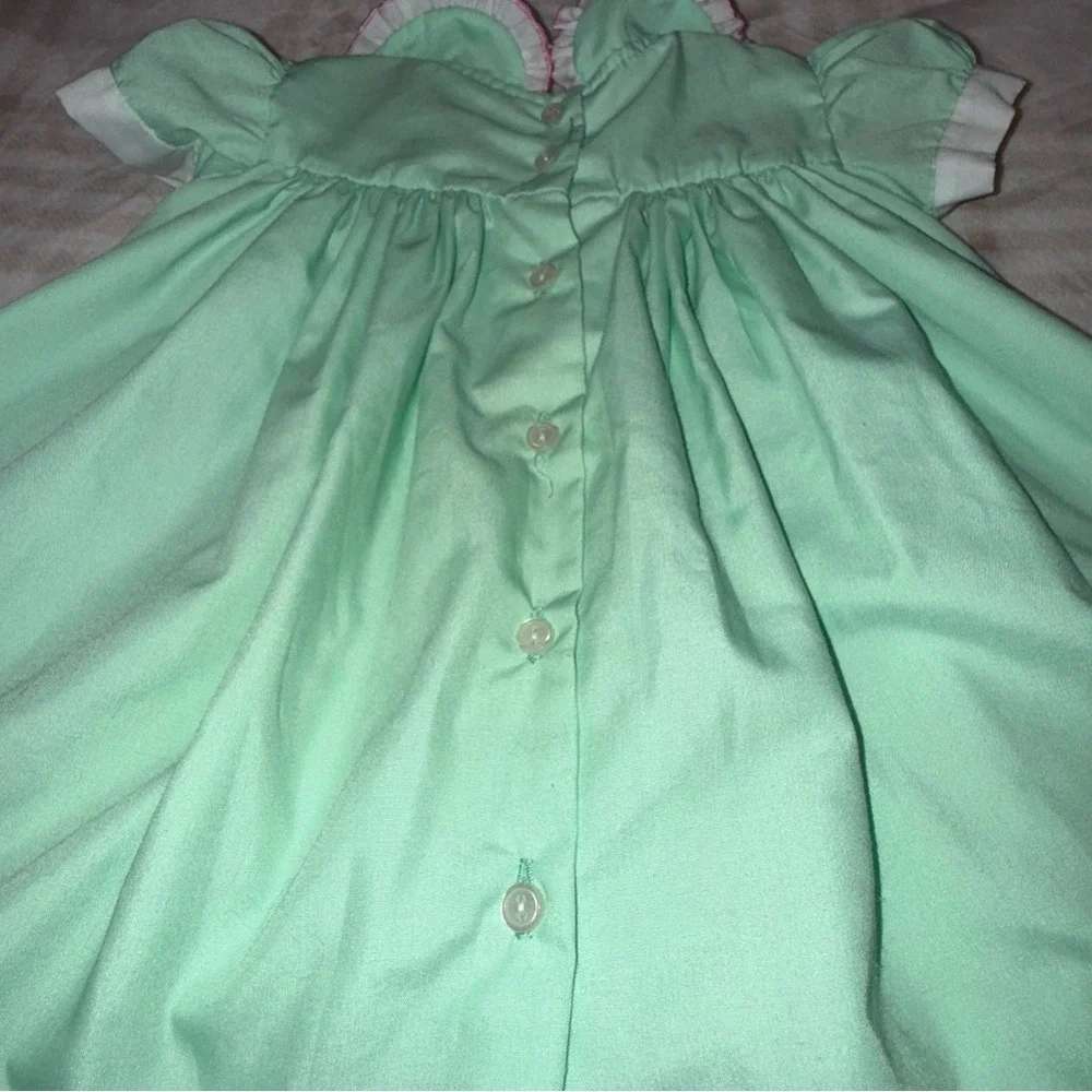 The Proper Peony Mint Green Floral Embroidered Dress and Bloomers Set 18M